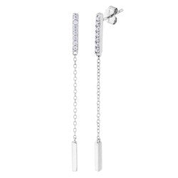 Silver Elegance Sterling Silver Bar Drop Necklace / Earrings