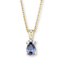 Silver Elegance-CZ Gold Tanzanite Necklace