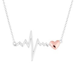 Silver Elegance- Silver Heartbeat Necklace